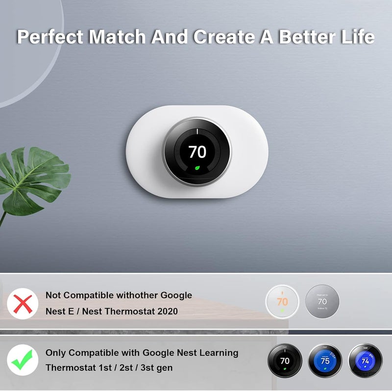 HOGEE Wall Plate for Google Nest Thermostat 1st/2nd/3rd, Nest Thermostat Trim Kit for Walls to Cover Defects (Not Compatible with 2020 Nest Thermostat) - Image 5